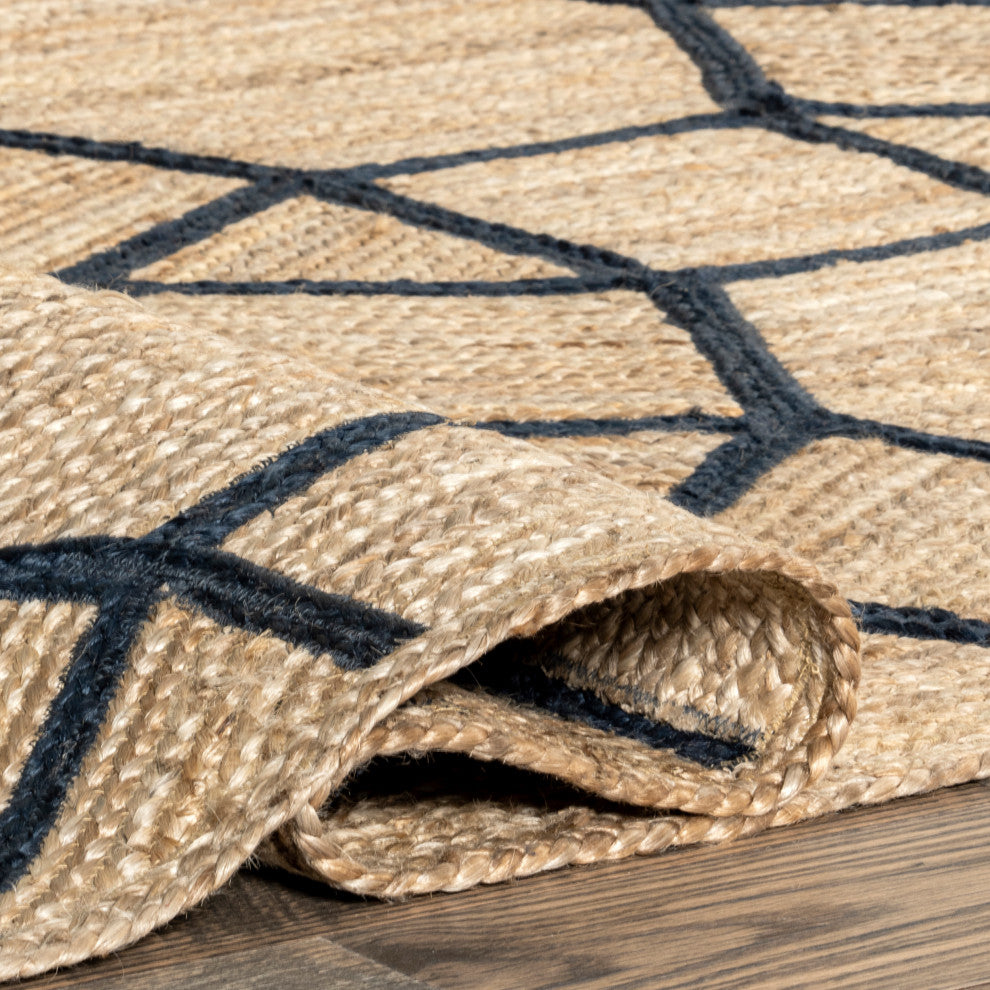 Nuloom Rozalia Jewel Jute Rug, Blue 4' x 6'