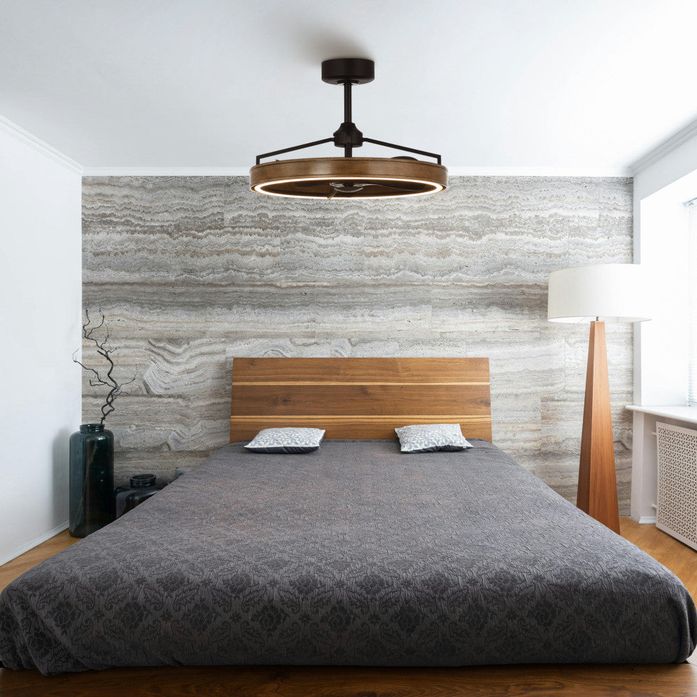 27 in Farmhouse LED Ceiling Fan with Remote, Fandelier with Reversible Motor