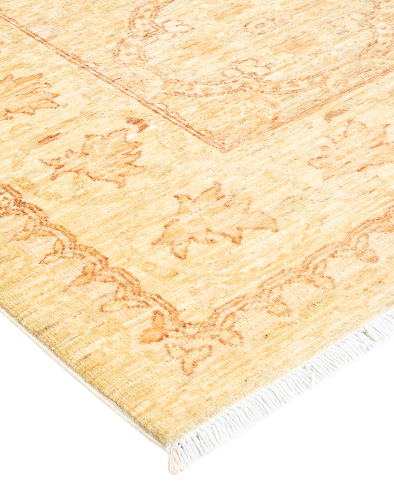 Eclectic, One-of-a-Kind Hand-Knotted Area Rug Ivory, 3'4"x12'10"