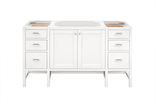 Addison 60" Single Vanity Cabinet, Glossy White, Glossy White, No Top