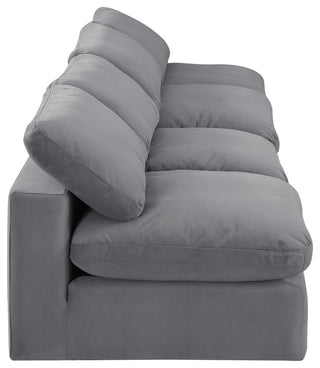 Comfy Upholstered Modular Sofa, Grey, 4-Piece: 4 Armless Chair, Velvet