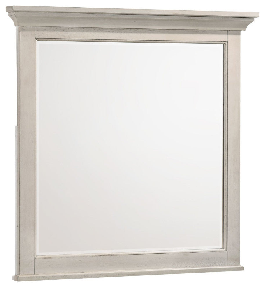 San Mateo Wooden Youth Mirror, Rustic White