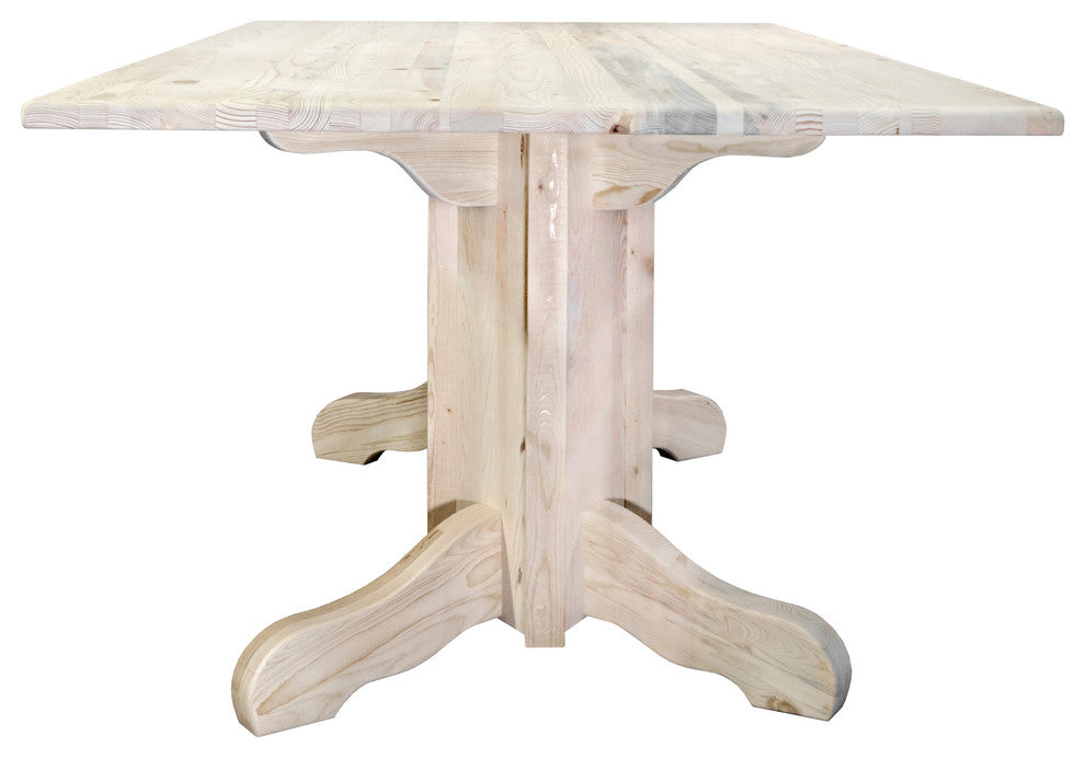 Homestead Collection Double Pedestal Dining Table, Clear Lacquer Finish