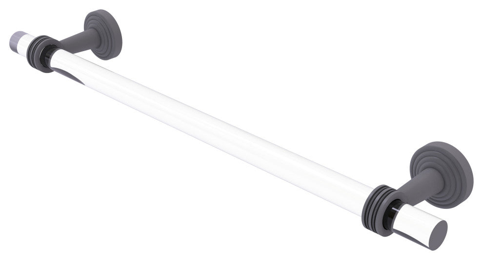 Pacific Beach 30" Towel Bar with Dotted Accents, Matte Gray