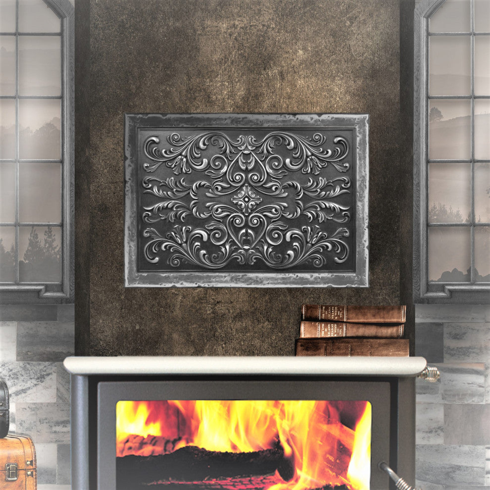 Cypress Wrought Iron Matte Finish 16" x 24" Hand Made Metal Mural Tile