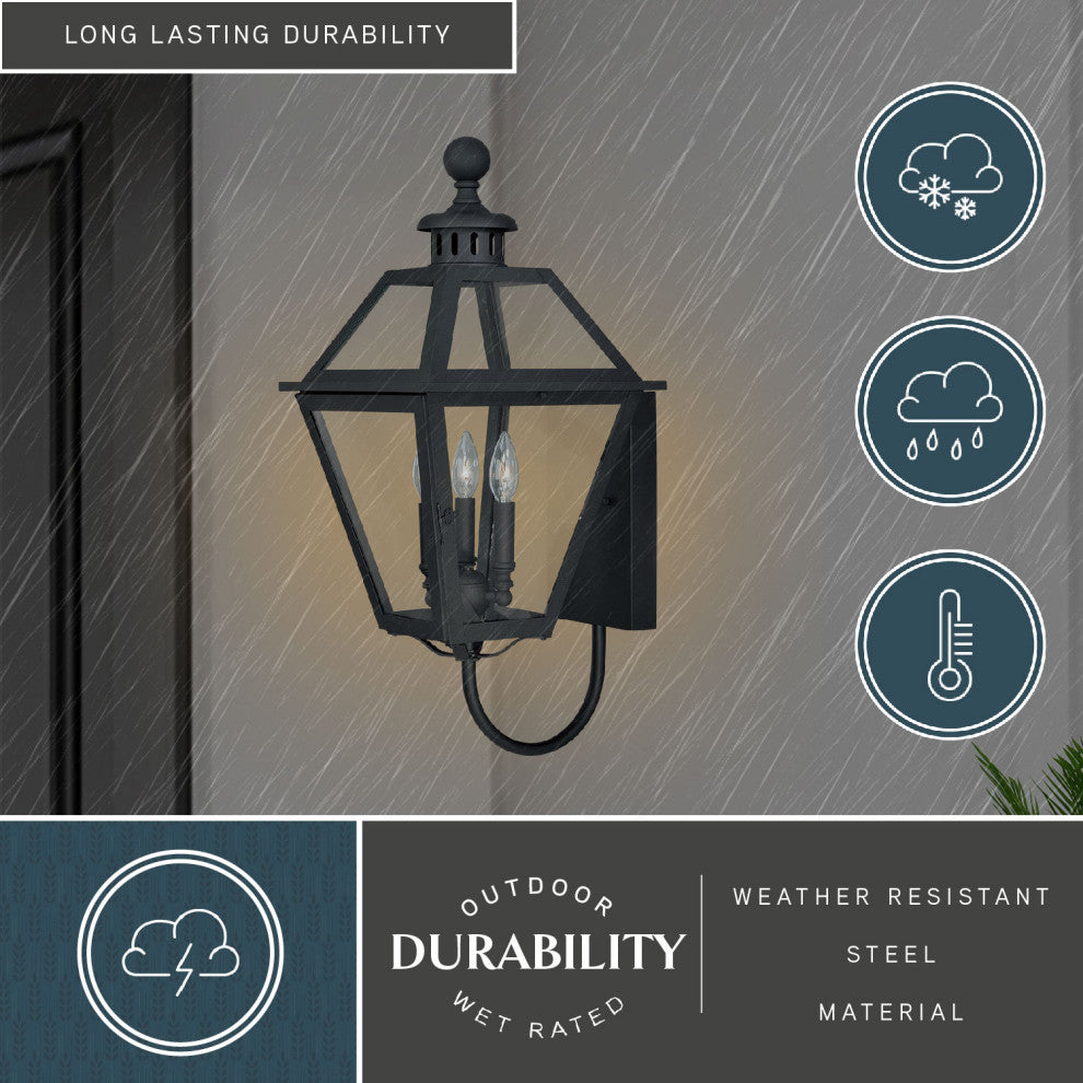 Nottingham 12" Outdoor Wall Light Textured Black