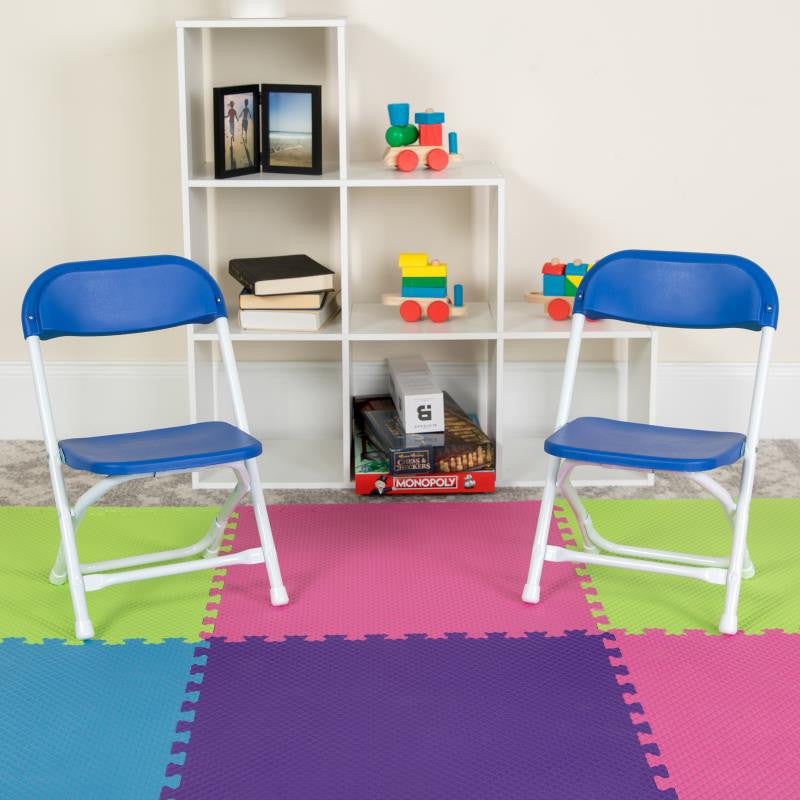 2 Pack Kids Plastic Folding Chair, Blue