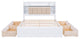 Gewnee Wood Queen Size Platform Bed with Storage Headboard