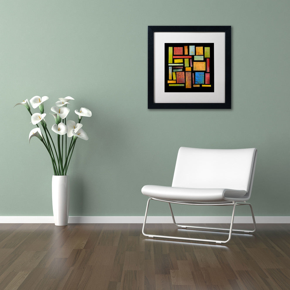 'Building Blocks Three' Matted Framed Canvas Art by Michelle Calkins