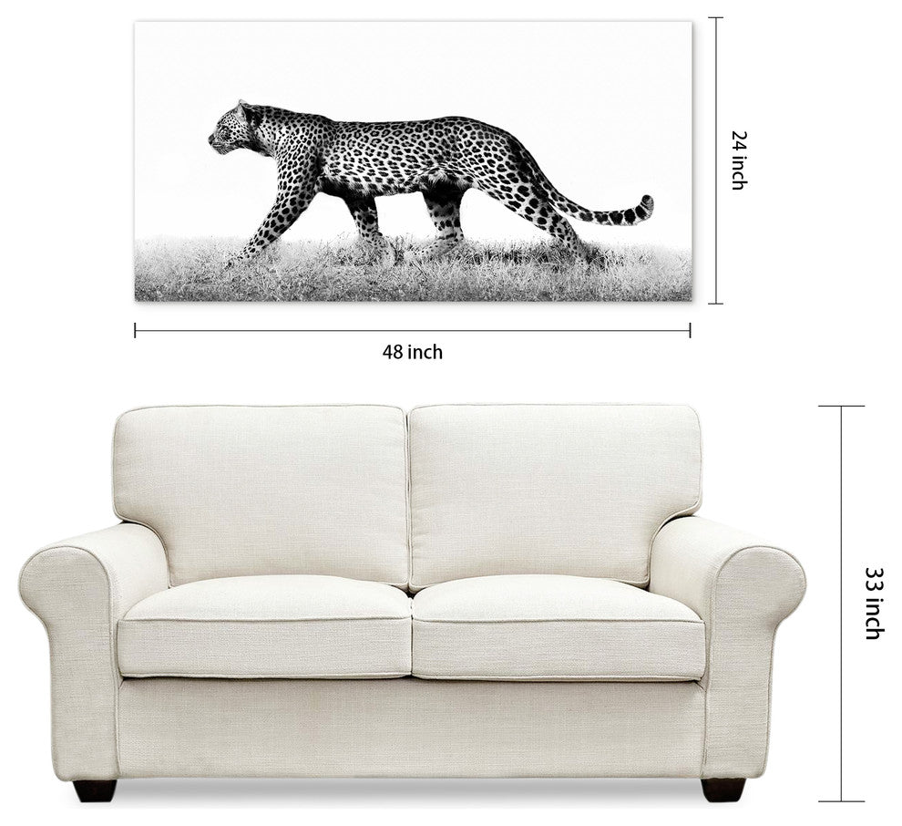 Leopard Glass Wall Art Frameless Free Floating Tempered Glass Print