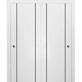 Bypass Doors 56 x 80 | Planum 0016 White Silk with  | Sturdy Rails