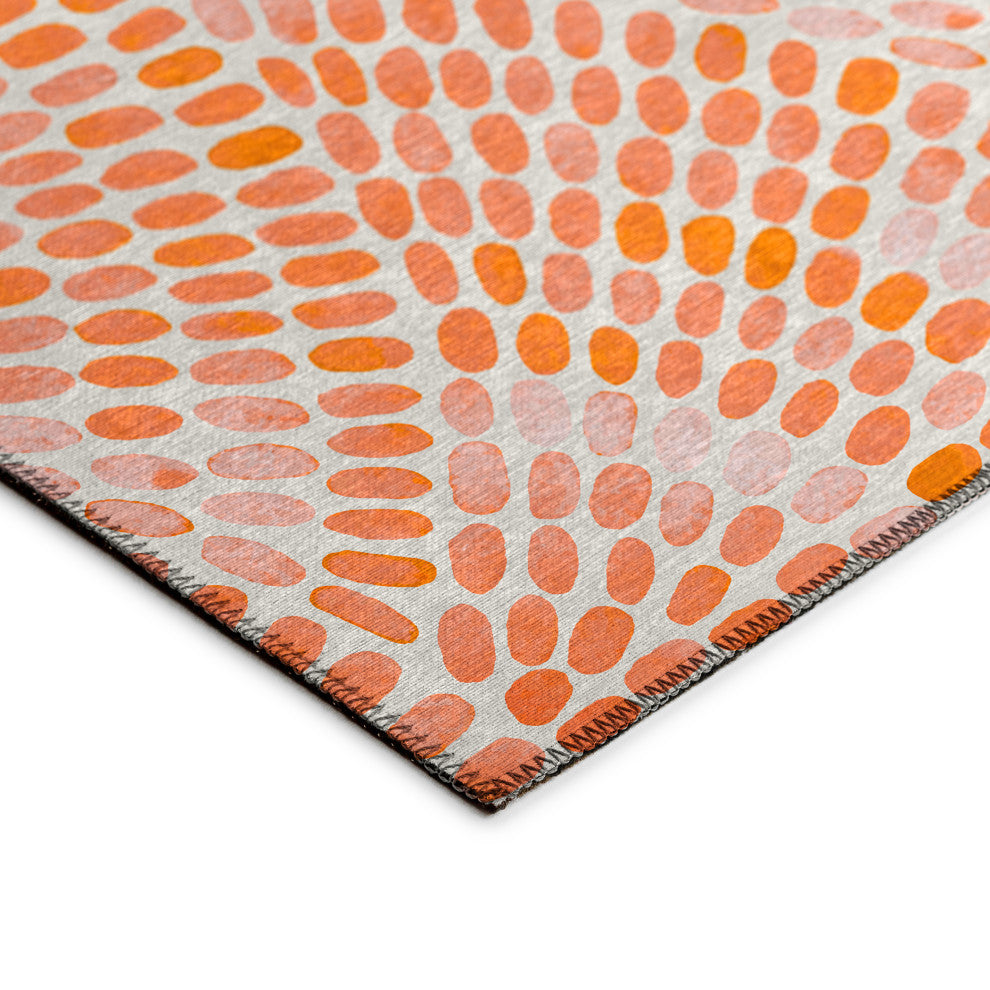 Indoor/Outdoor Seabreeze SZ7 Salmon Machine Washable 8' x 8' Round Rug