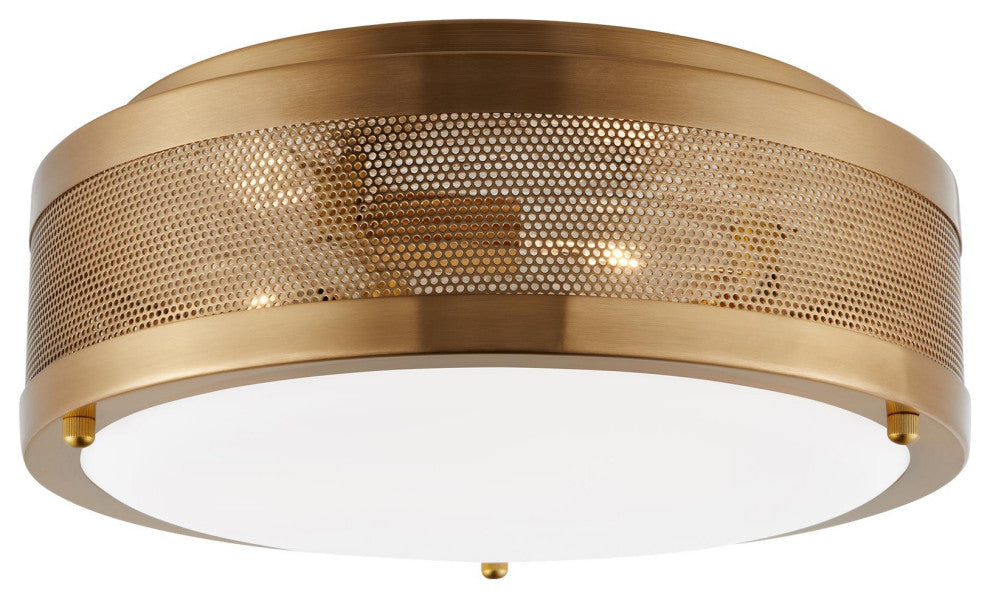 Vander Medium Ceiling Flush Mount, Satin Brass