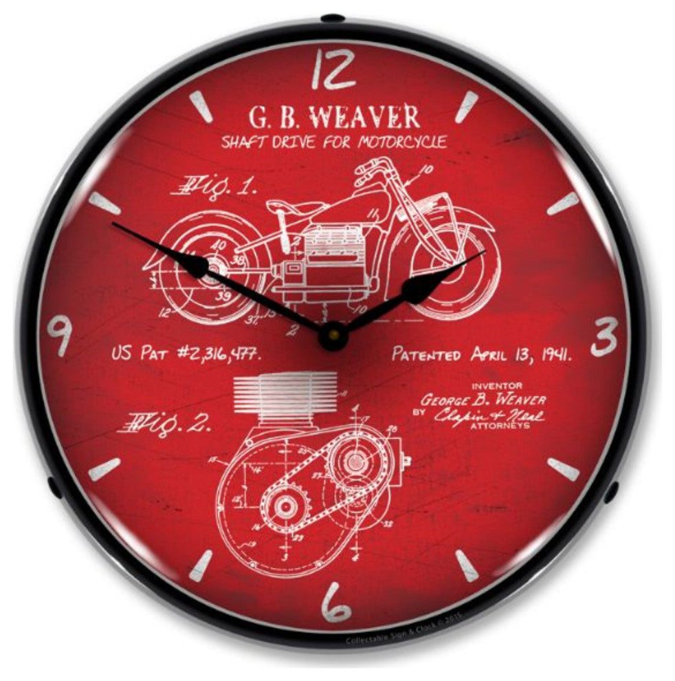 RE1508616 1941 Indian Motorcycle Patent Clock