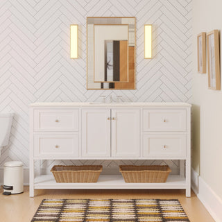 Lakeshore 60" Single Bathroom Vanity, White, Engineered White