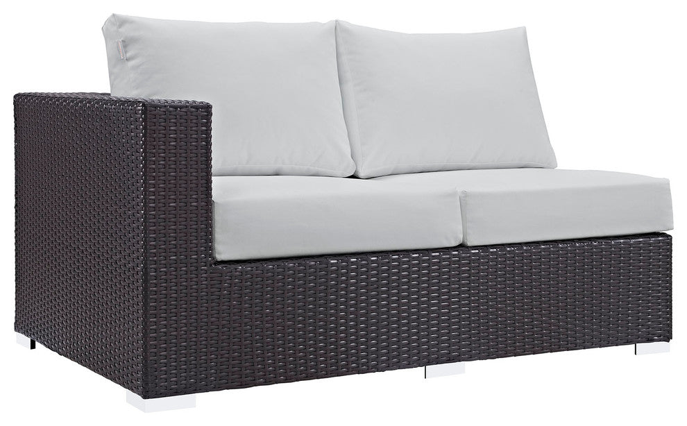 Espresso White Convene 7-Piece Outdoor Patio Sectional Set