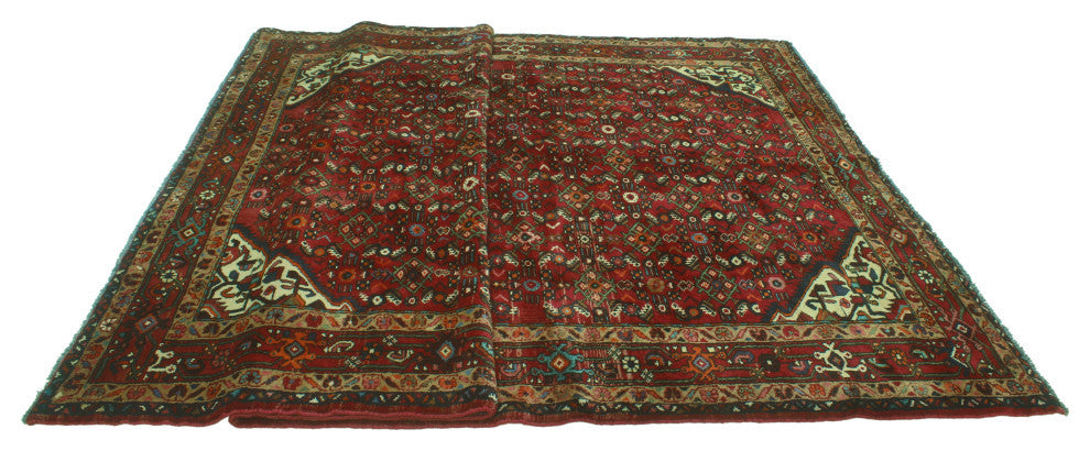 Fine Vintage Distressed Naseema Red/Beige Rug, 6'9x10'6