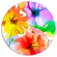 Bunch Of Colorful Flowers Sketch, Floral Large Disc Metal Wall Art, 23"