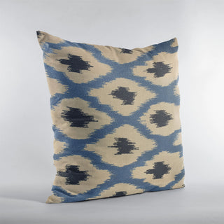 Plutus Blue Color Stitched Dot Luxury Throw Pillow, 18"x18"