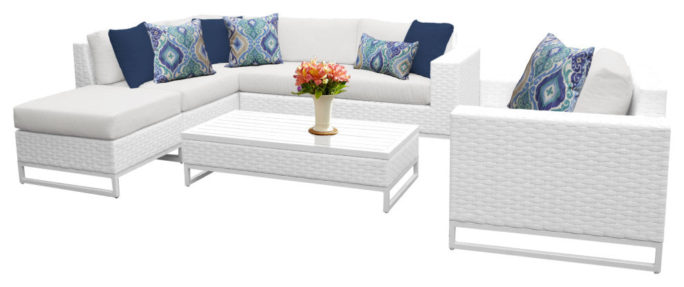 Miami 7 Piece Outdoor Wicker Patio Furniture Set 07f