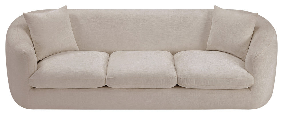Penelope Upholstered Sofa, Beige, Chenille Fabric