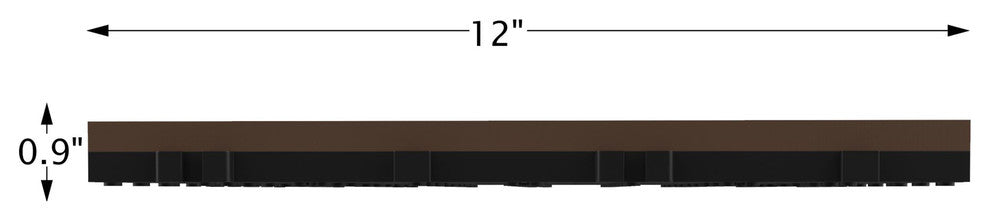 Pure Garden Set of 6 Interlocking Brown Slat Patio Tiles