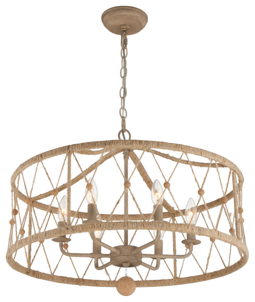 Brixton 6 Light Burnished Silver Chandelier