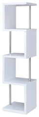 Rectangular 4-Shelf Bookcase, White