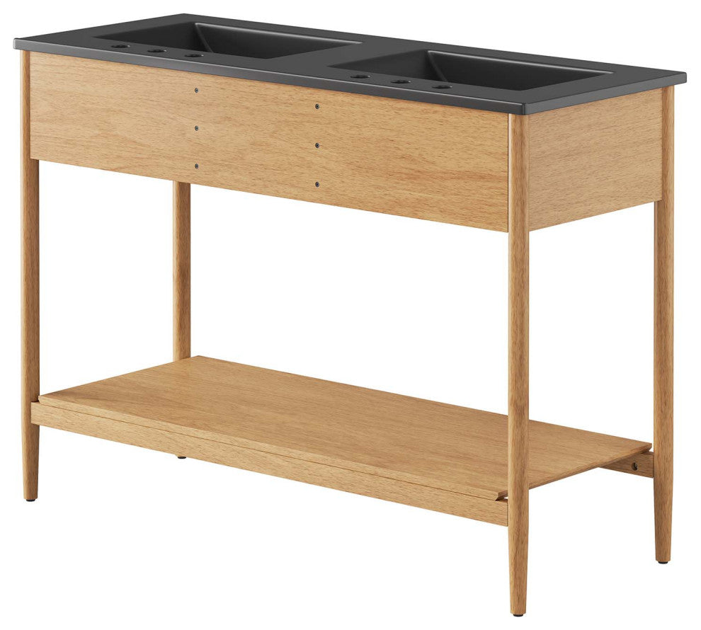 Zaire 48" Double Sink Bathroom Vanity - Natural Black