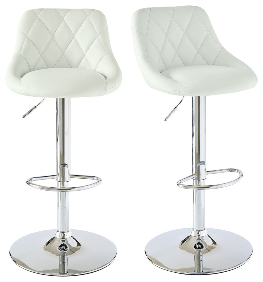 Picket House Furnishings Baltimore Adjustable Swivel Bar Stool Set, White