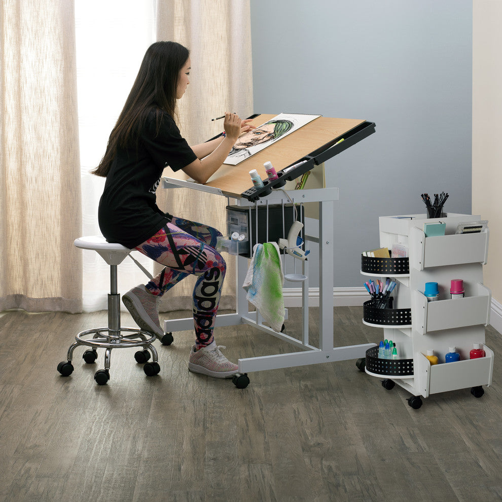 Deluxe Craft Station, White and Maple