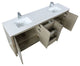Lafarre Contemporary 80" Rustic Acacia Double Sink Bathroom Vanity, Balzani Gun
