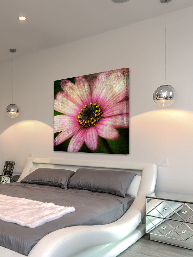 "Pink Daisy Panel 2" Painting Print on Canvas by Malek