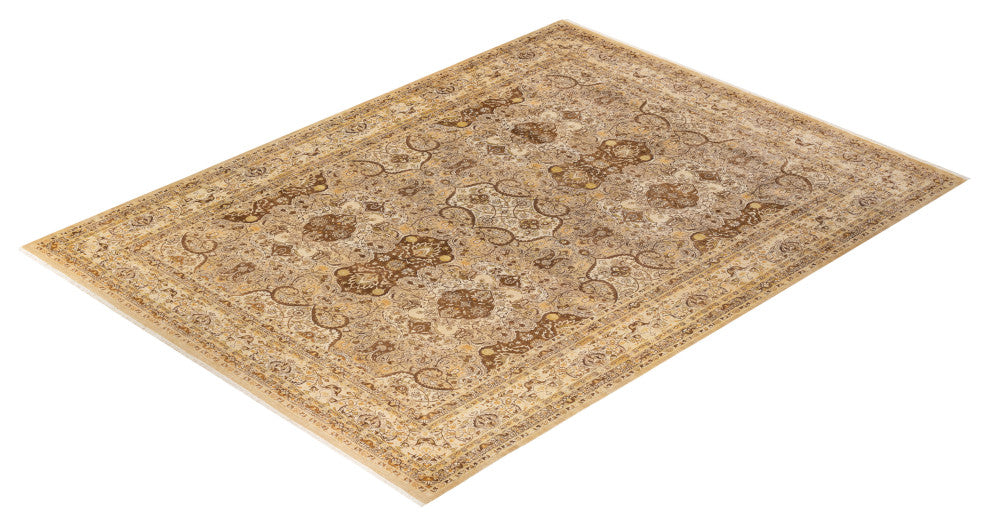 Hiranur One-of-a-Kind Hand-Knotted Area Rug Yellow, 9'2"x12'1"
