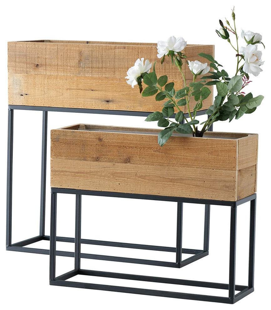 Modernist 2 Piece Raised Planter Boxes