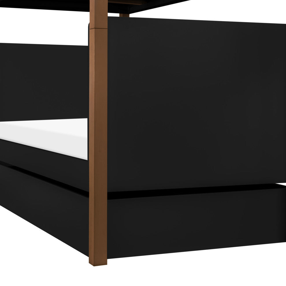 Universal Twin Storage Trundle Bed, Black