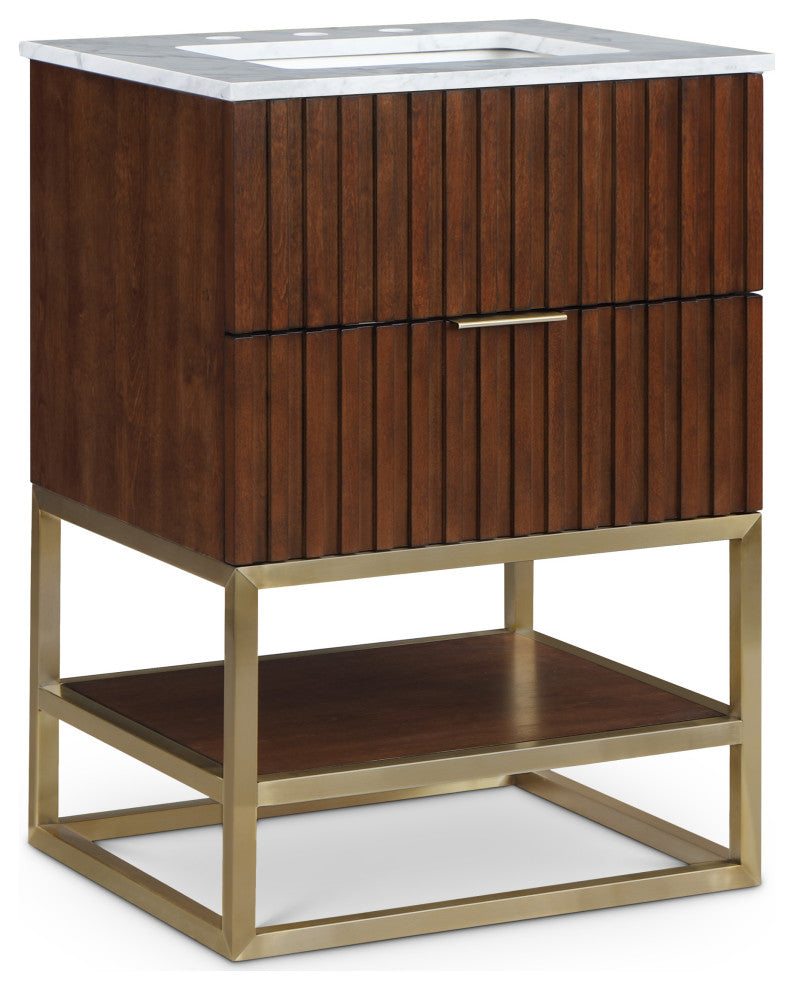 Monad Bathroom Vanity, Walnut, 24" Wide