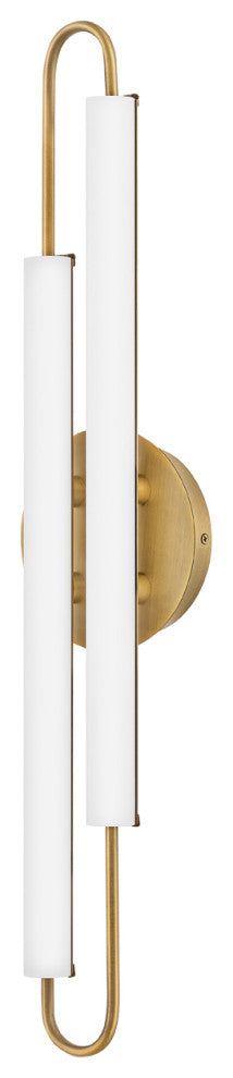 Hinkley EOS Lg 25" LED Bath Vanity Light Fixture, Lacquered Brass + Etched Glass