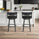 Titana 26" Counter Height Metal Swivel Barstool, Ford Black Pu Mineral Finish