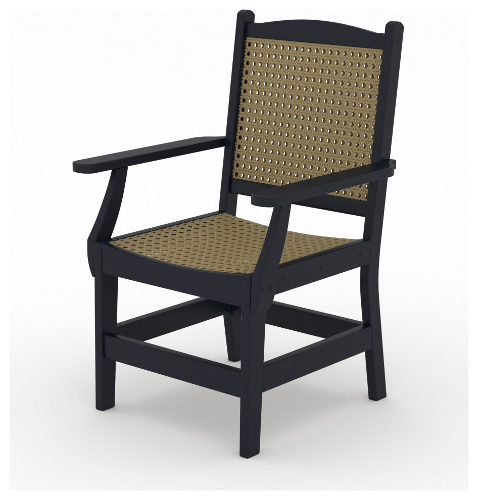 LuXeo Tuscany Woven Rattan Dining Set, Black, 7-Piece