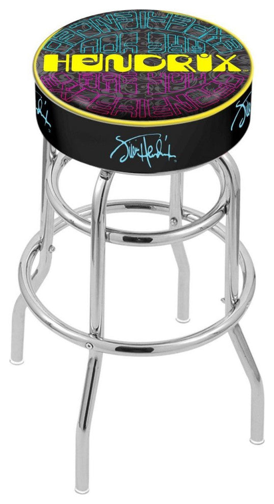 Holland L7C1 Jimi Hendrix AYE Mirrored 25" Counter Stool - Chrome