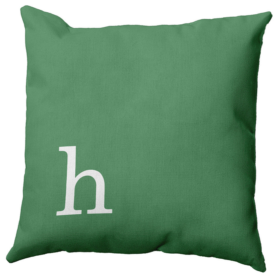18"x18" Modern Monogram Decorative Throw Pillow, Sage