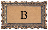 Carson Bronze/Beige Rubber And Coir 24"x36", Monogrammed Doormat, B