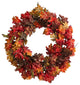 W1255 24 Autumn Maple, Berries and Pinecone Fall Artificial Wreath