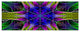 Star Shaped Blue Stained Glass, Abstract Canvas Art Print, 70"x28", 6 Panels