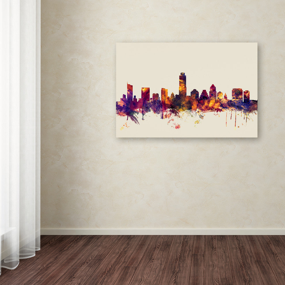 Michael Tompsett 'Austin Texas Skyline' Canvas Art, 24"x16"