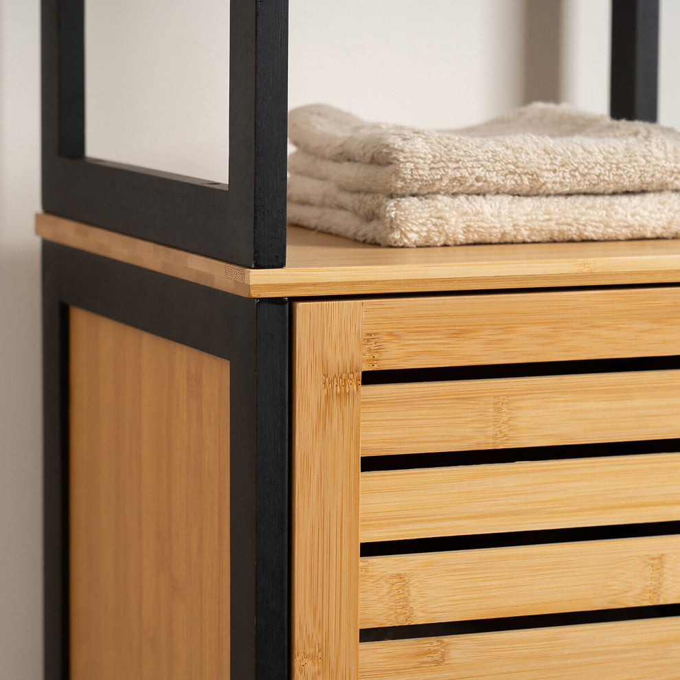 Tall Bathroom Storage Cabinet, Slim Linen Cabinet for Bathroom Organization, Cebu