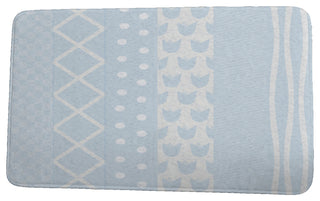 Farmers Market Pattern Stripe Stripe Print Bath Mat, Light Blue, 21"x34"