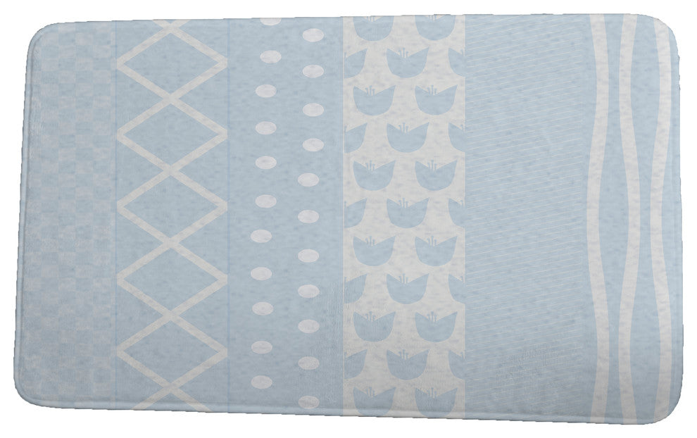 Farmers Market Pattern Stripe Stripe Print Bath Mat, Light Blue, 21"x34"