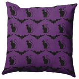 26" x 26" Cats and Bats Decorative Throw Pillow, Amethyst